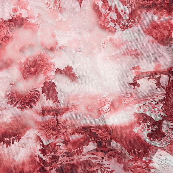 Missguided Mesh Dragon Print Bodysuit Mock Neck Long Sleeve Sheer Stretch 4 NWT - Picture 4 of 9